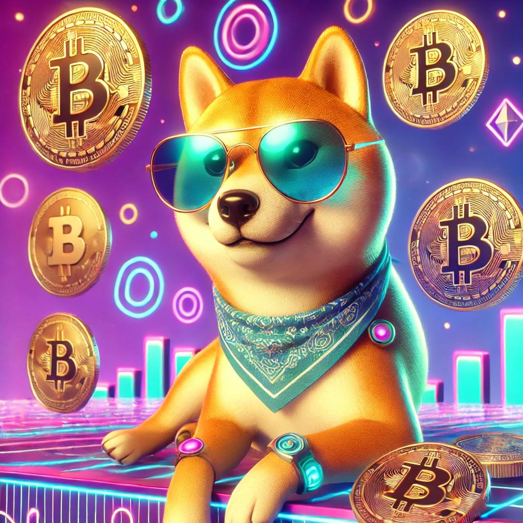 A Playful, Futuristic Image Featuring The Dogecoin